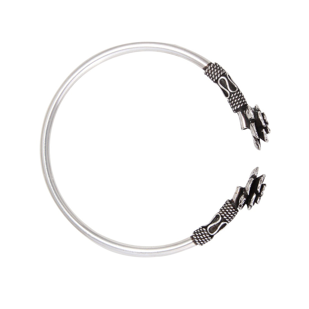 925 Sterling Silver Oxidised Flower Bangle Bracelet For Girls and Women