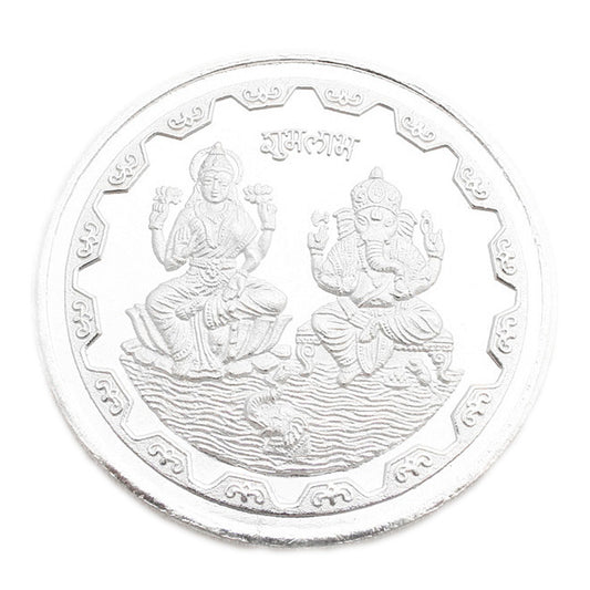 999 Silver Laxmi Ganesha Silver Coin For Diwali And Dhanteras