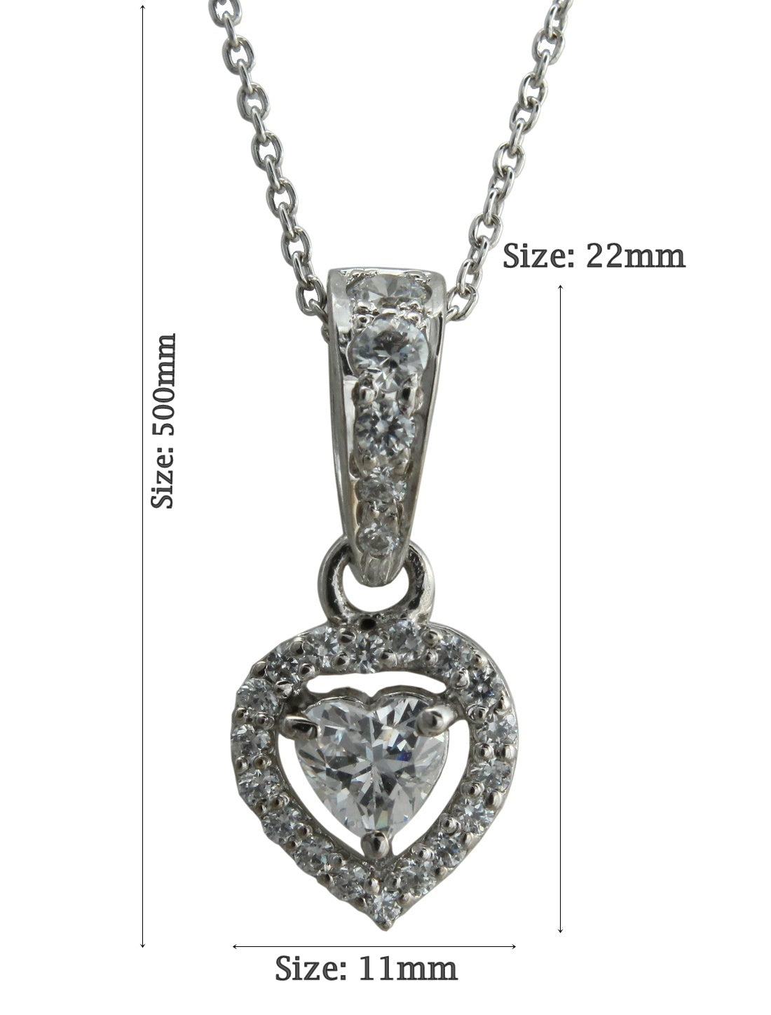 925 Sterling Silver Heart Shape Pendnat With Chain For Girls And Women