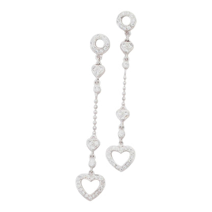 Silver Dangler Heart Shape Earring