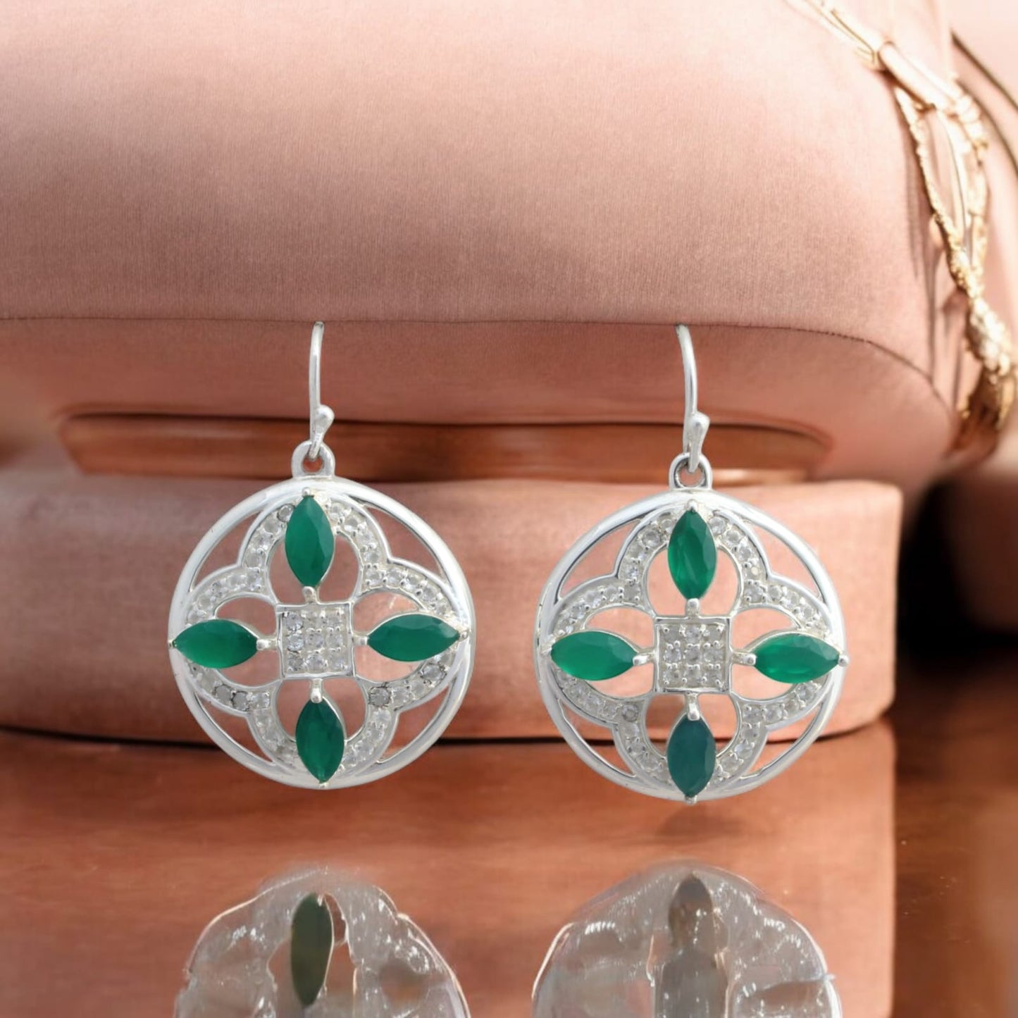 New Design With Green Stone Earring