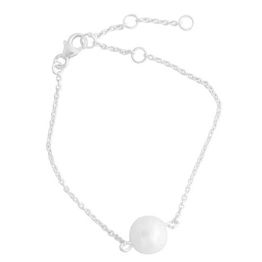 925 Sterling Silver Bracelet With Pearl For Girls