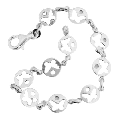 925 Sterling Silver Butterfly Bracelets For Girls