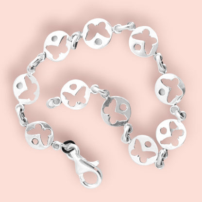 925 Sterling Silver Butterfly Bracelets For Girls