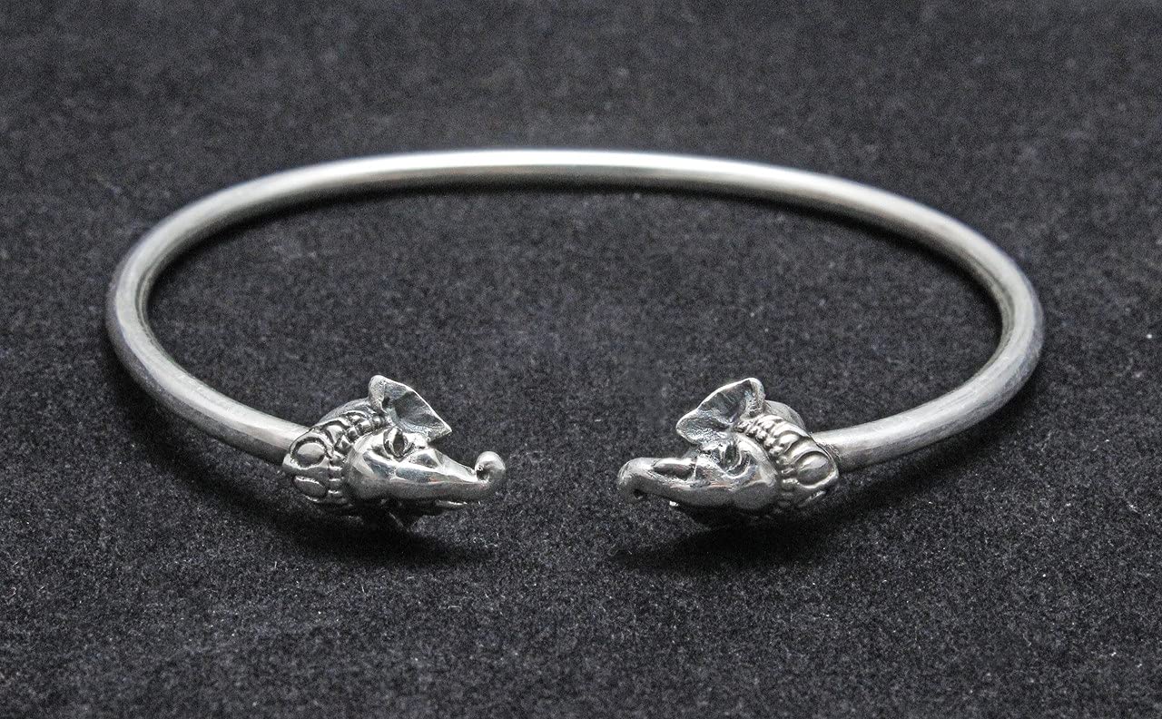 925 Sterling Silver Ganesh Bangle Bracelets For Girls and Women