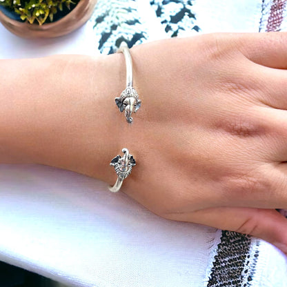 925 Sterling Silver Ganesh Bangle Bracelets For Girls and Women