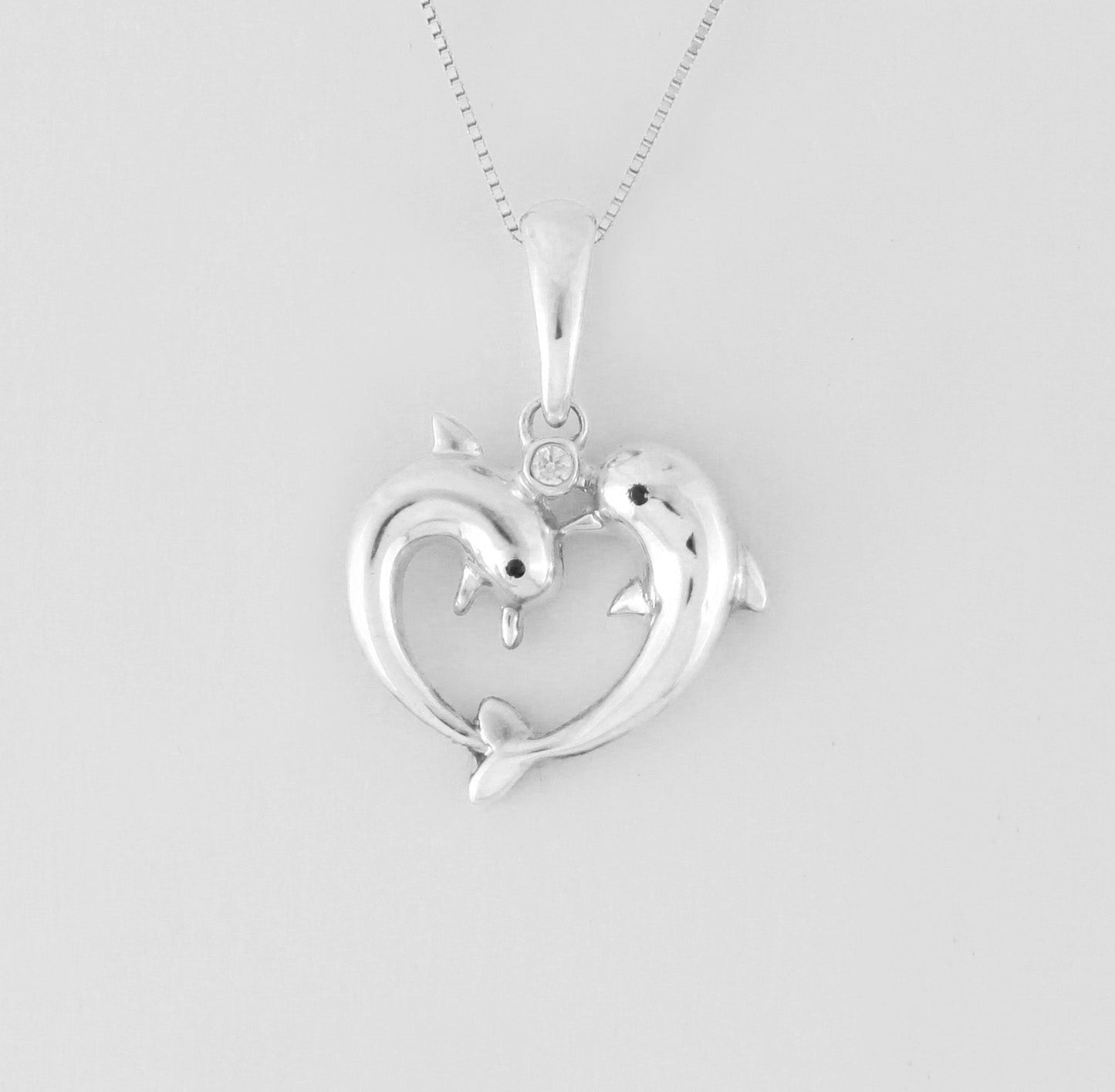 925 Sterling Silver Double Dolphin Pendant For Girls And Women