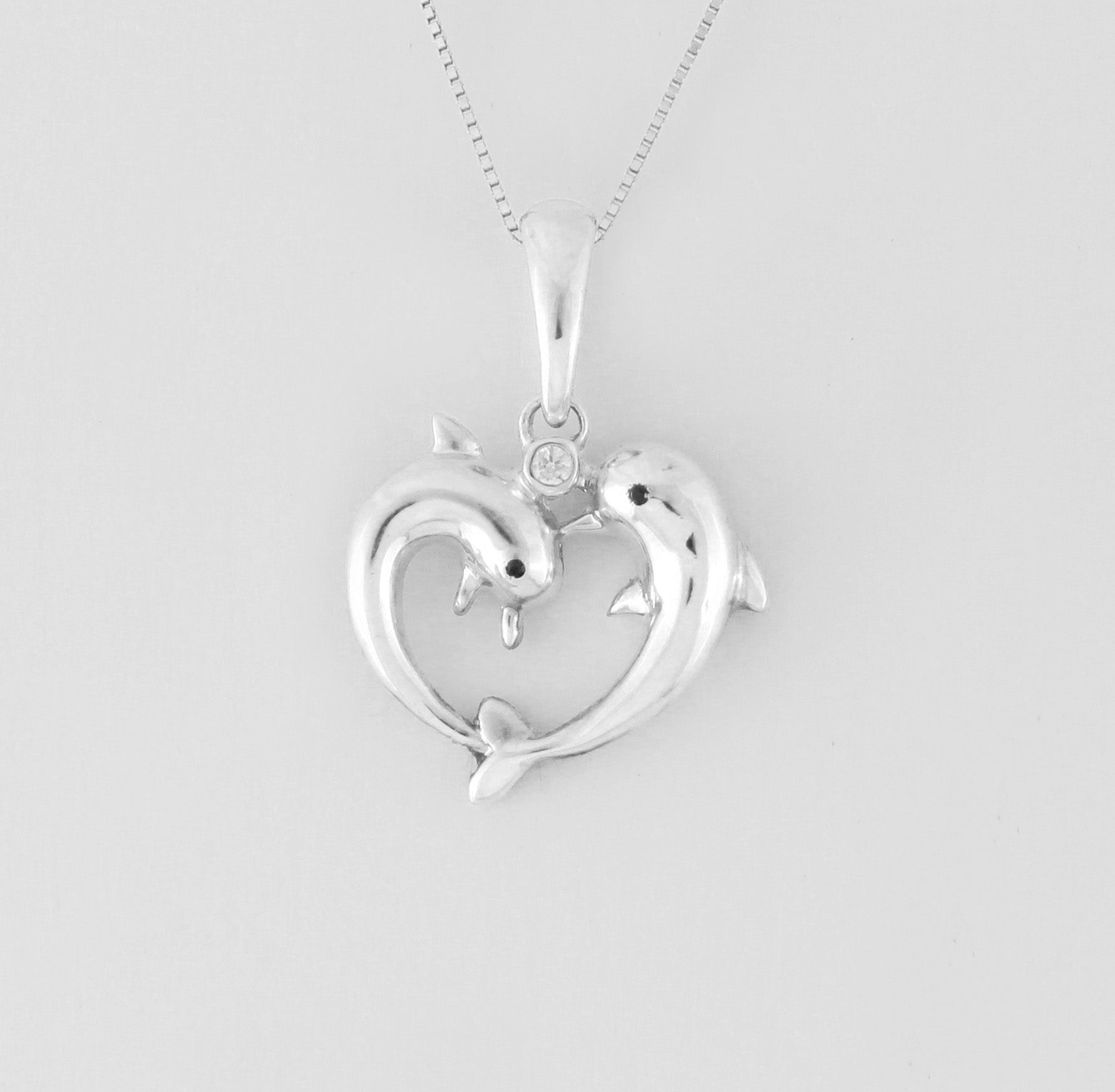 925 Sterling Silver Double Dolphin Pendant For Girls And Women