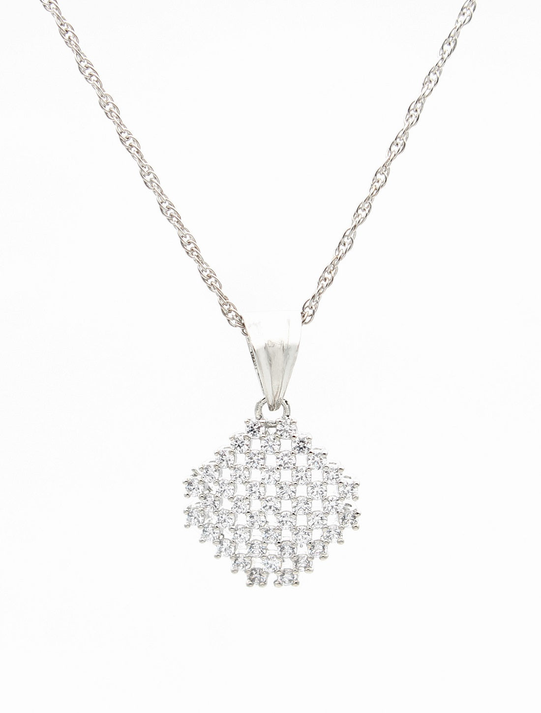 925 Sterling Silver Diamond Shape Pendant For Girls And Women