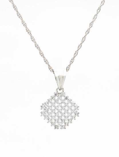 925 Sterling Silver Diamond Shape Pendant For Girls And Women