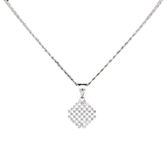 925 Sterling Silver Diamond Shape Pendant For Girls And Women