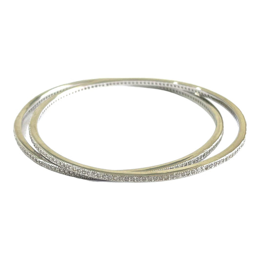 925 Sterling Silver Sparkel Silver Bangle For Women