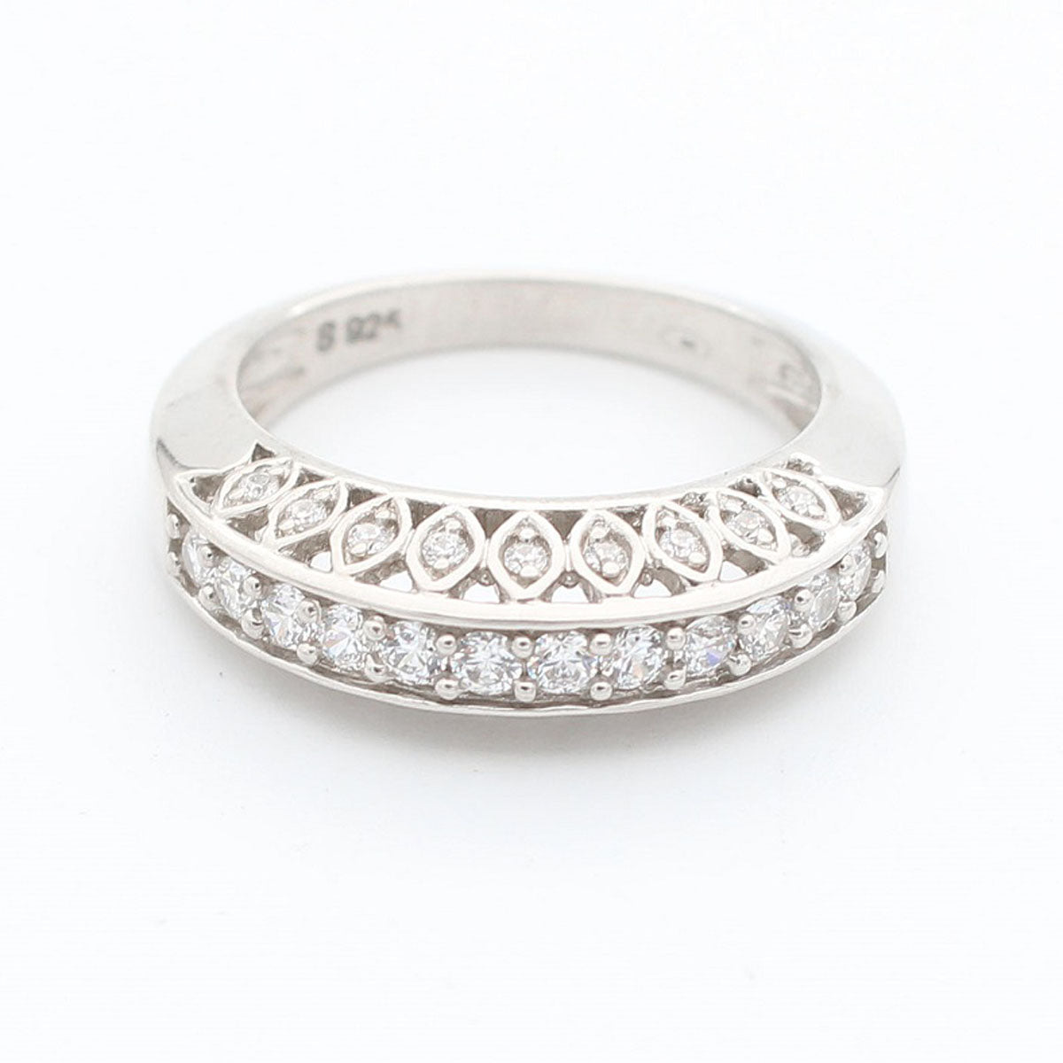 925 Sterling Silver Half Band Designer Ring For Girls And Women