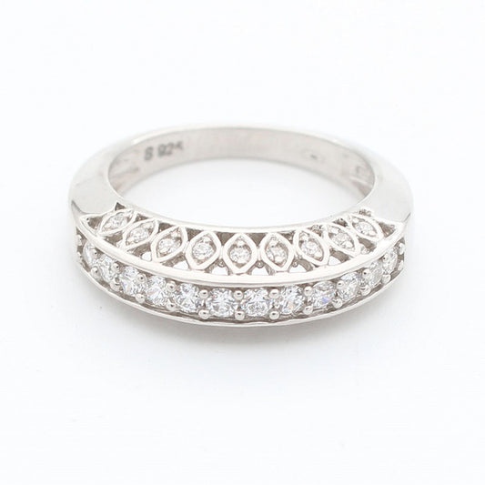 925 Sterling Silver Half Band Designer Ring For Girls And Women