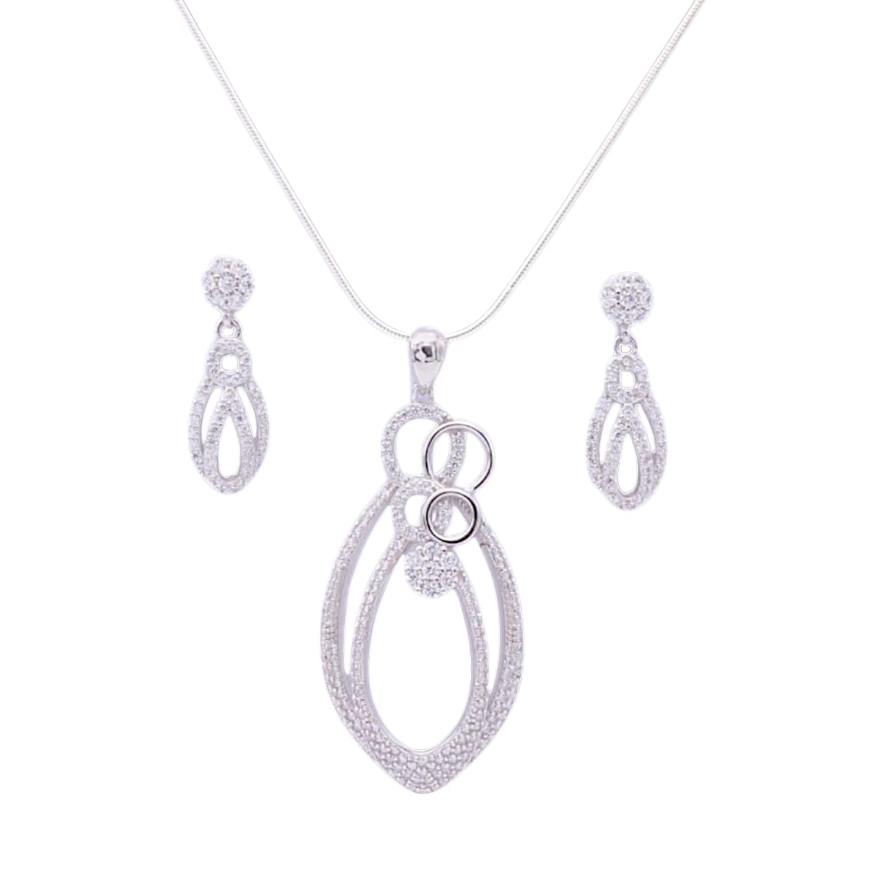 Leaf Design Pendant Set with Chain