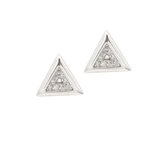 925 Sterling Silver Triangle Shape Stud Earring For Girls And Women