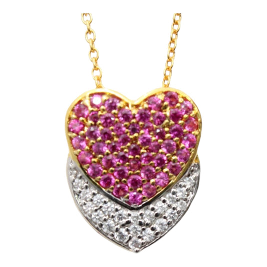 Double Heart Pendant Without Chain