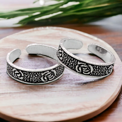 925 Sterling Silver Flower Design Toe Ring For Women