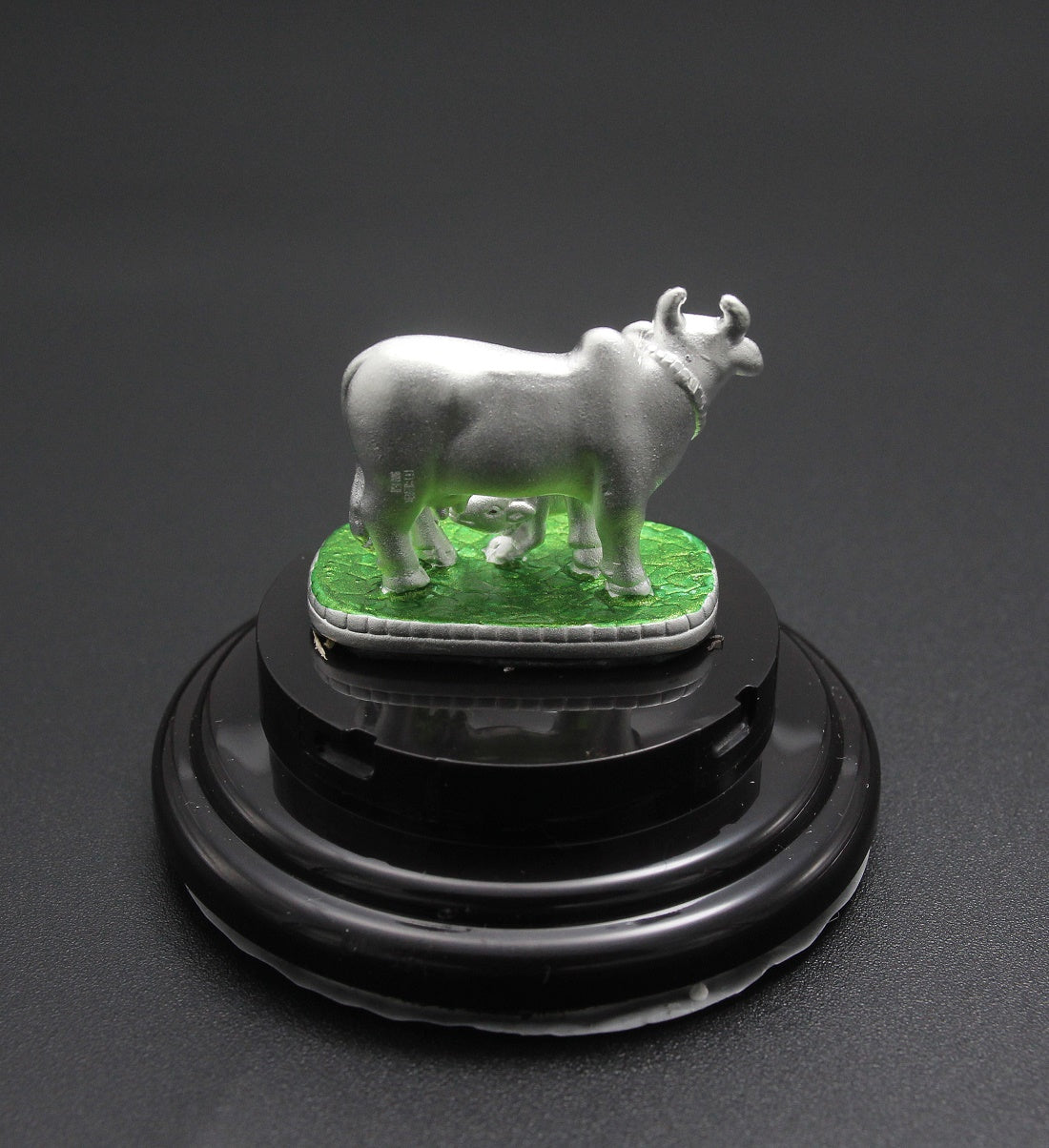 925 Sterling Silver White Kamdhenu Cow With Calf Idol