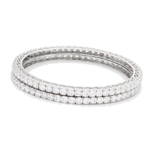 925 Sterling Silver Swarovski Studded Bangle For Women