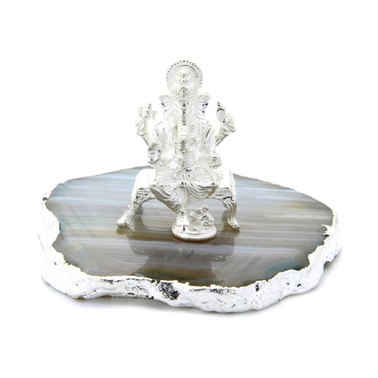 925 Sterling Silver Leg down Ganesha Ji Idol