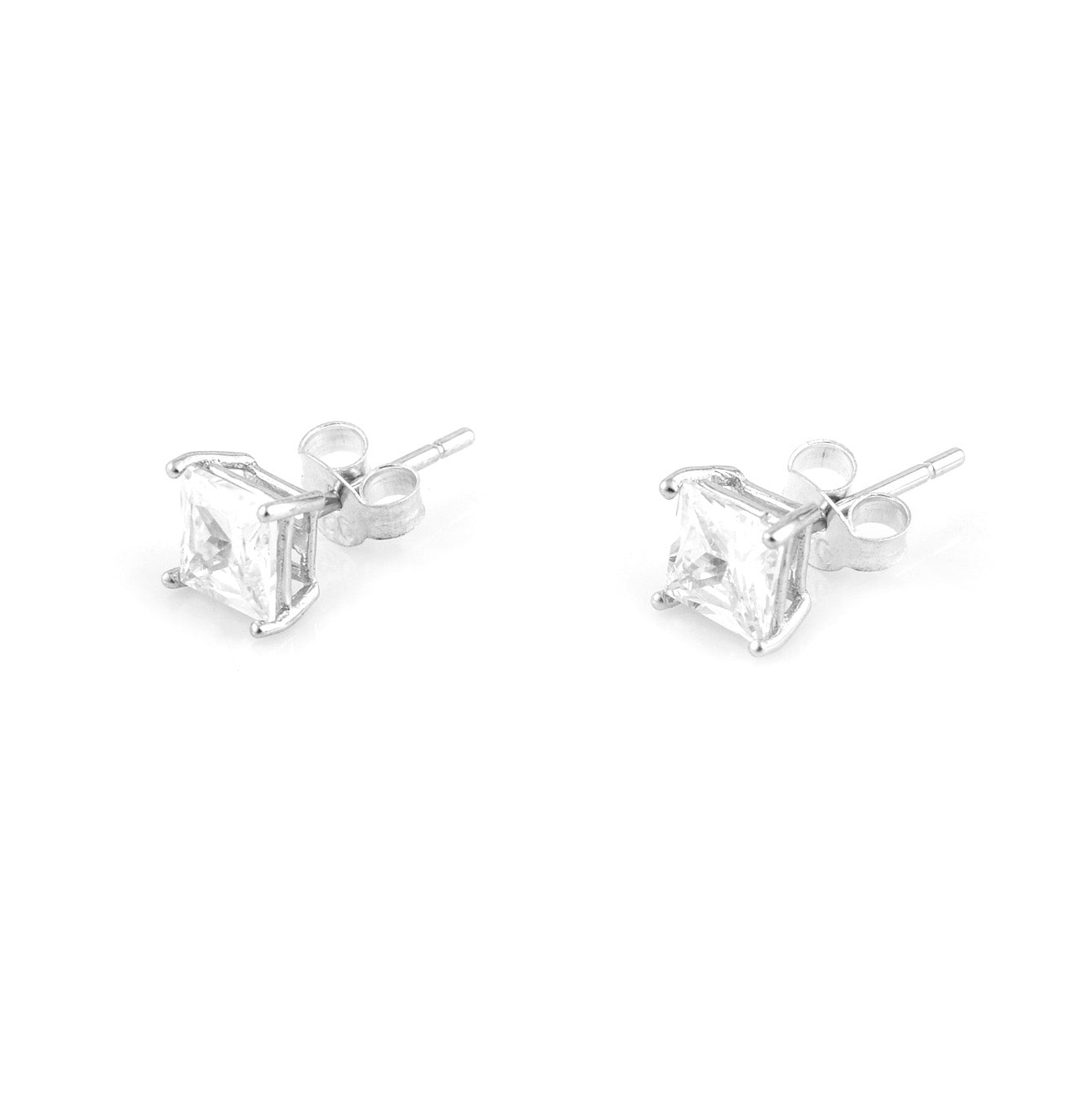 925 Sterling Silver Square Shape Earring Stud For Girls And Women