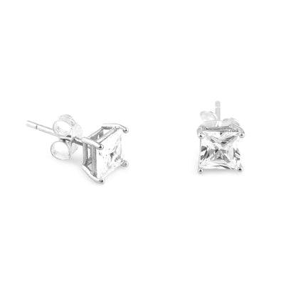 925 Sterling Silver Square Shape Earring Stud For Girls And Women