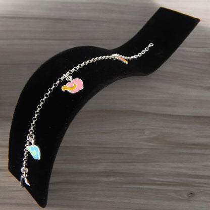 925 Sterling Silver Multi-colour Apple Bracelet