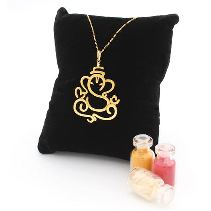 925 Sterling Silver Laser Cut Ganpati Pendant For Girls And Women