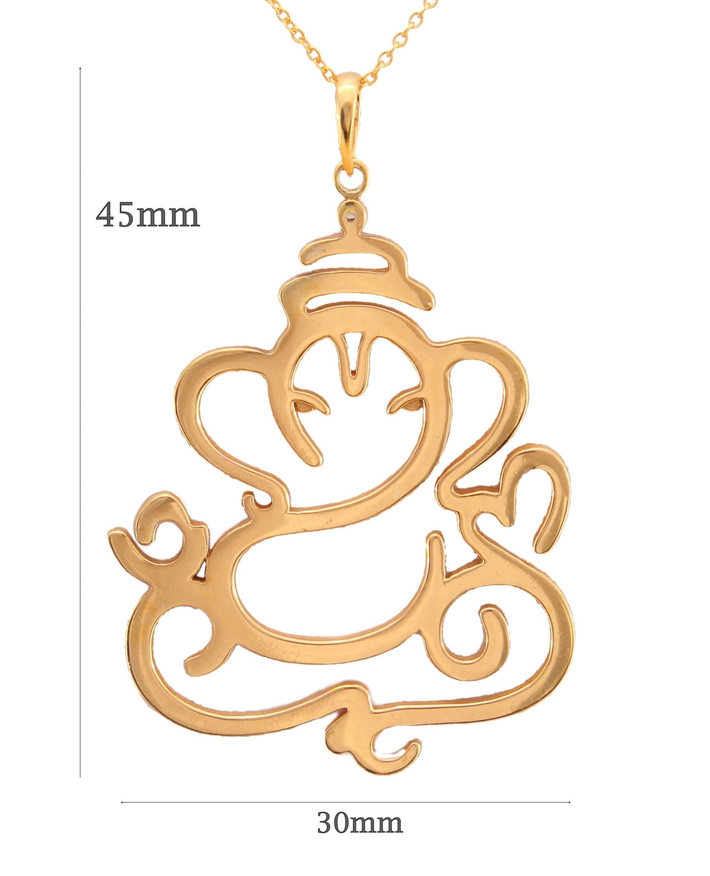 925 Sterling Silver Laser Cut Ganpati Pendant For Girls And Women