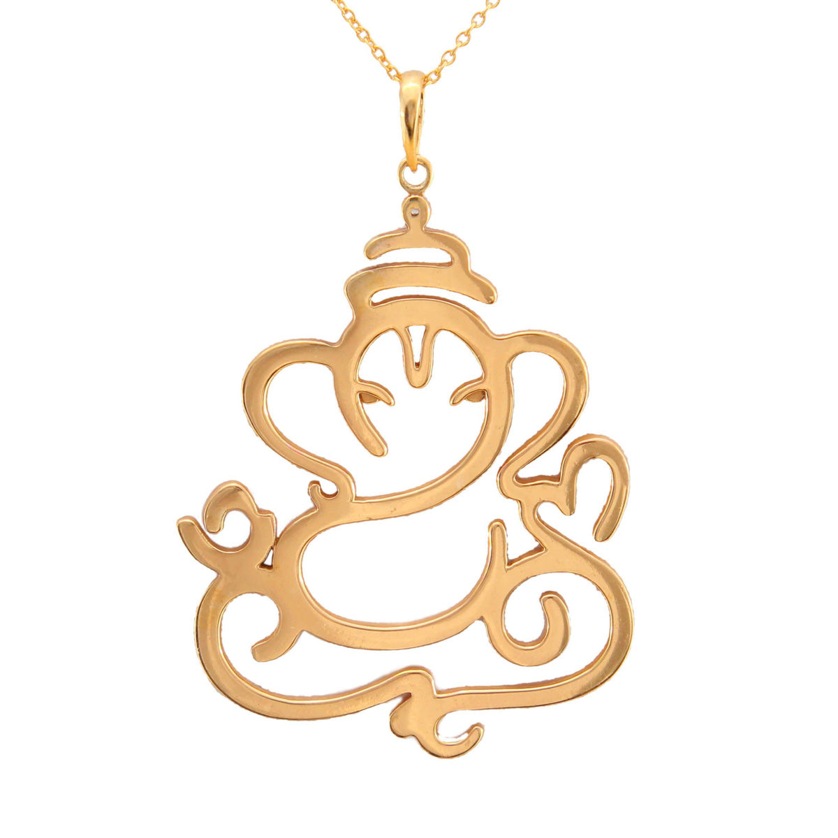 925 Sterling Silver Laser Cut Ganpati Pendant For Girls And Women