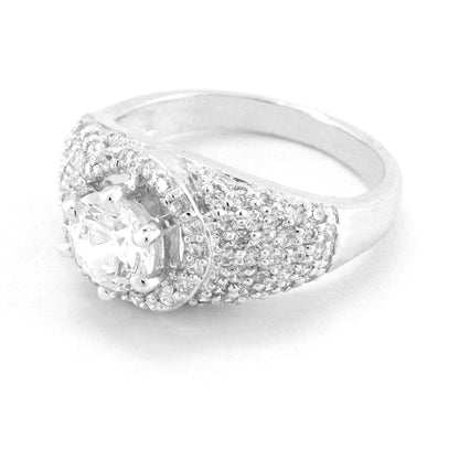 925 Sterling Silver Single Swarovski Stone Studded In Middle Ring For Girls And Women