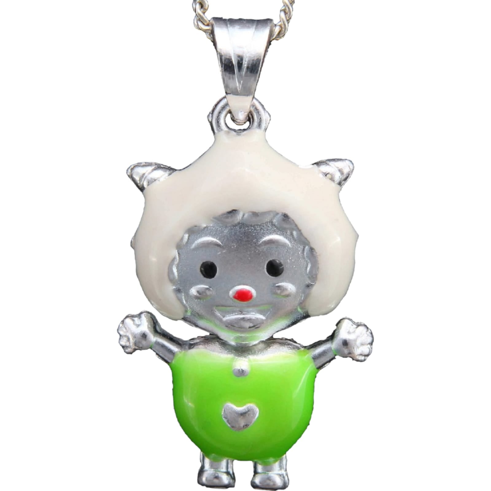 925 Sterling Silver Doll Pendant For Kids For Girls and Women