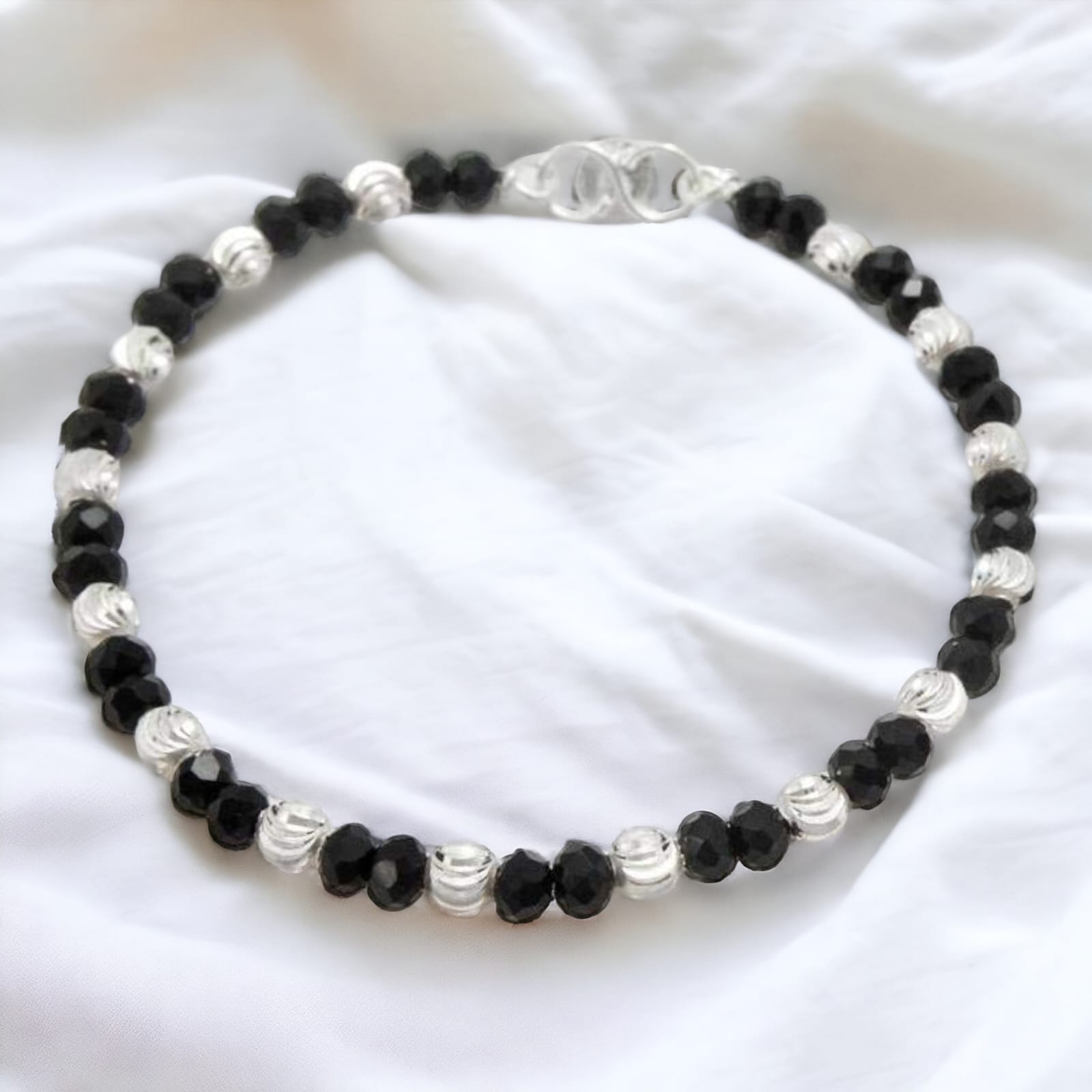 925 Sterling Silver Nazariya With Black Beads