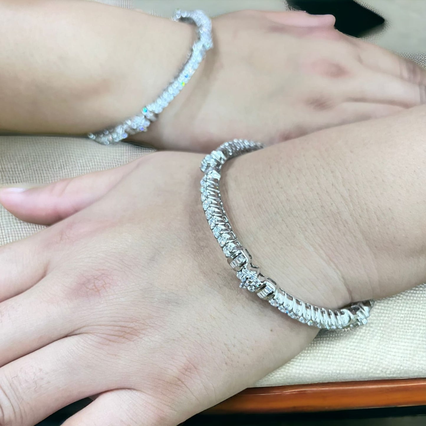 925 Sterling Swarovski Silver Bangle Bracelet For Girls and Women