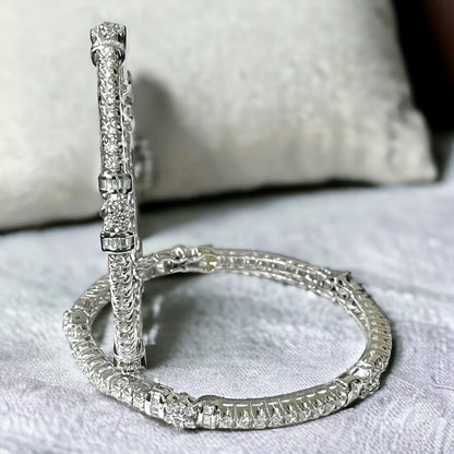 925 Sterling Swarovski Silver Bangle Bracelet For Girls and Women