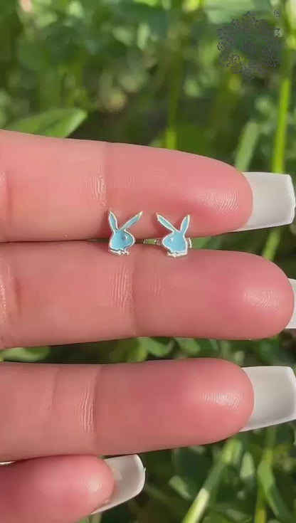 Blue Rabbit Shape Earring For Kids Girls