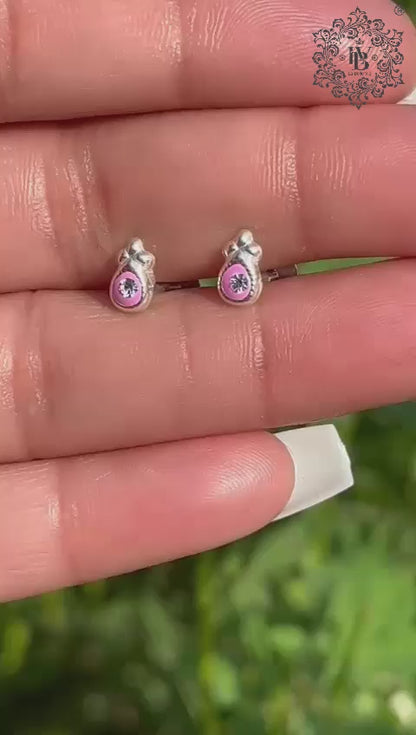 Pink Color Drop Shape Earring For Kids Girls